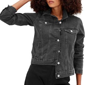 Gap Black Denim Jacket with Pockets Women’s M
